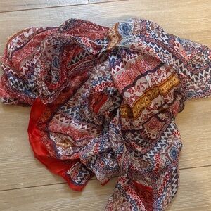 Colorful Patterned Silk Scarf
